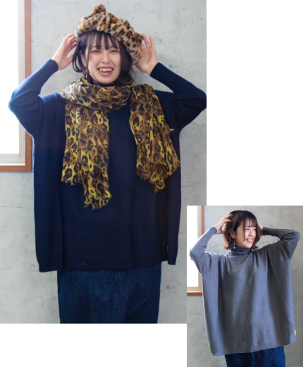 レディス　スクエア　タートルプルオーバー